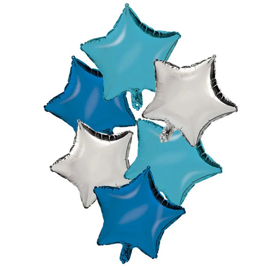 "Silver / Blue / Light Blue" Bouquet Balloon