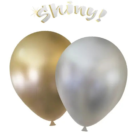 "Very Shiny" Gold & Silver Balloons