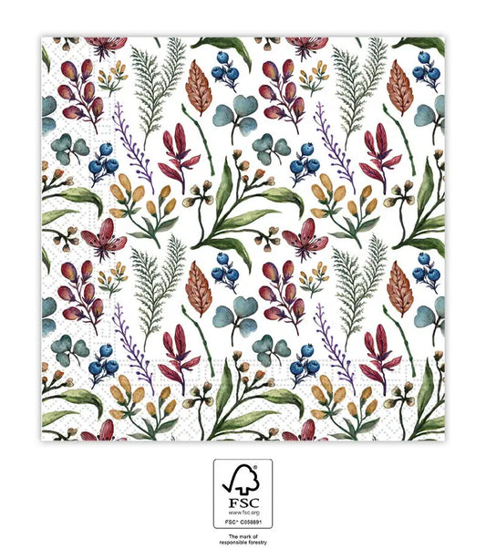 Herbs FSC 3-Ply Paper Napkins 33x33cm