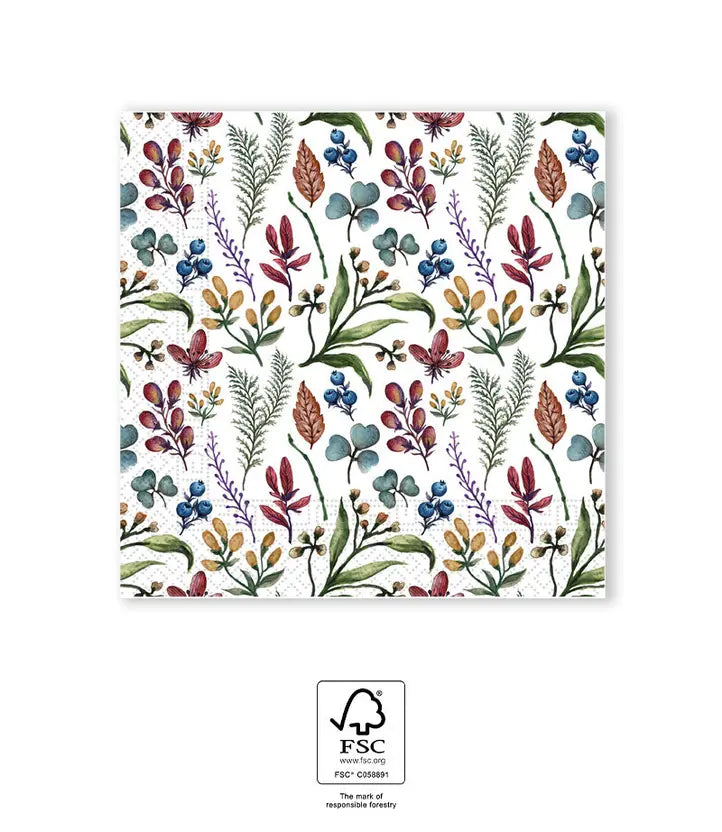 Herbs FSC 3-Ply Paper Napkins 25x25cm