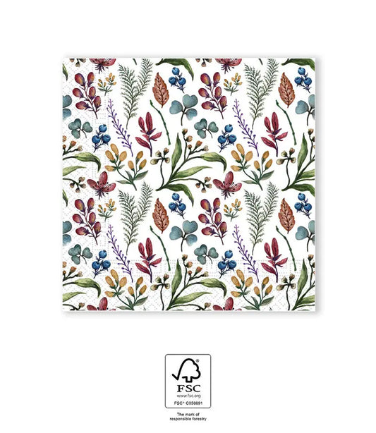 Herbs FSC 3-Ply Paper Napkins 25x25cm