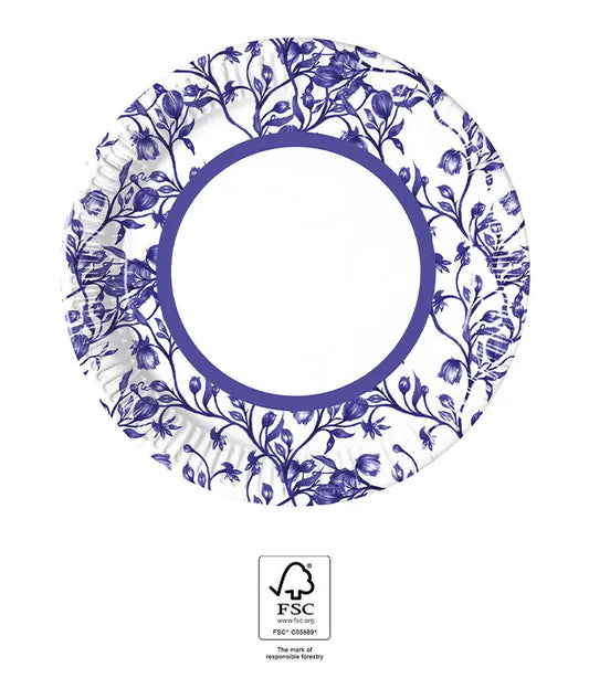 Blue Porcelain FSC Paper Plates Next Generation Medium 20cm