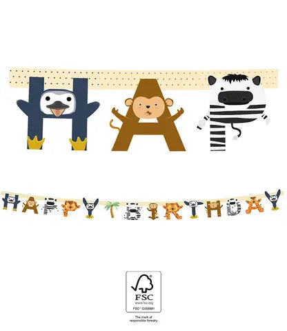FSC “Happy Birthday” Die-Cut Paper Banner