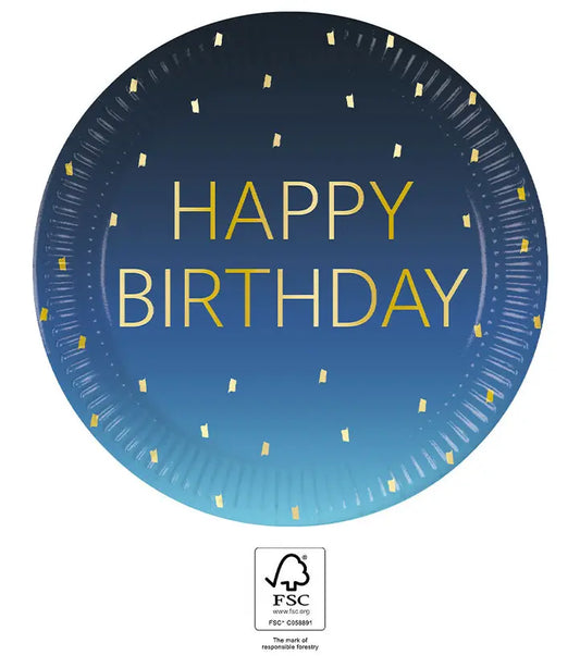 Birthday Party FSC Paper Plates Next Generation Large 23cm Blue