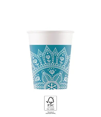 Mandala Petrol & White Cups 200ml