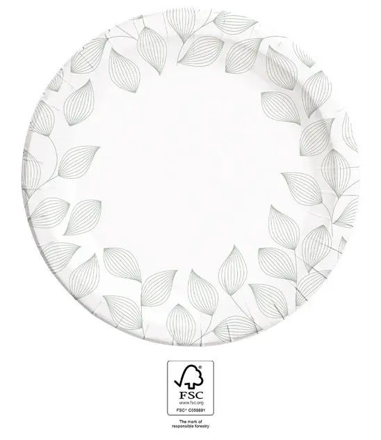 Leaves FSC Deep Paper Plates Next Generation Large 23cm