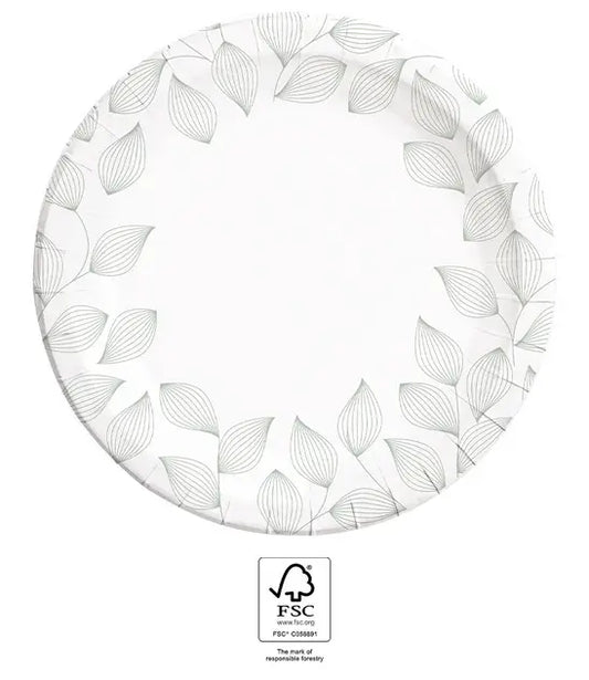 Leaves FSC Deep Paper Plates Next Generation Large 23cm