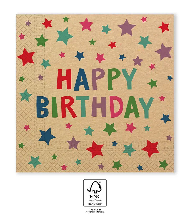Birthday Party FSC Two-Ply Paper Napkins 33x33cm