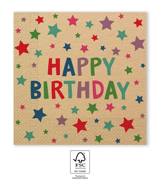 Birthday Party FSC Two-Ply Paper Napkins 33x33cm
