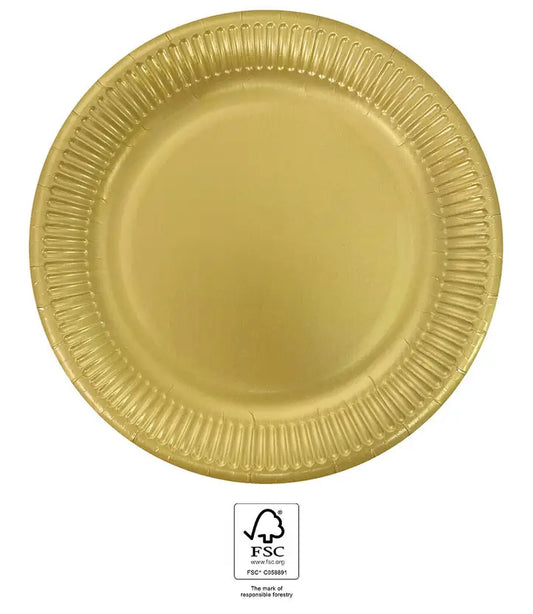 Gold Paper Plates Large 23cm