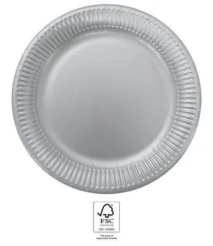 FSC Paper Plates Large 23cm Silver