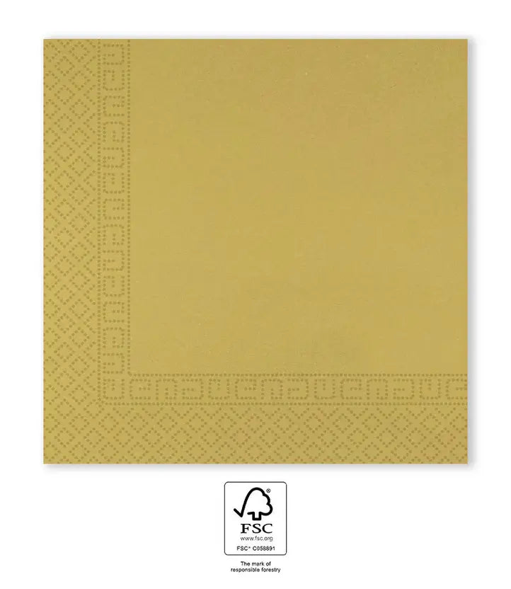 Gold paper napkins 33x33cm