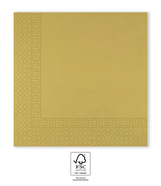 Gold paper napkins 33x33cm