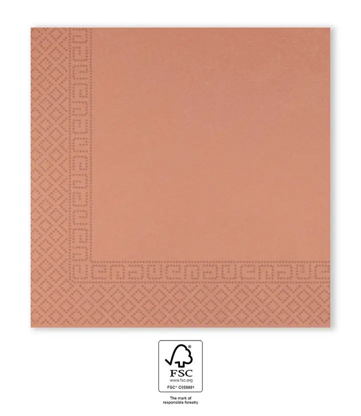 Rose Gold paper napkins 33x33cm