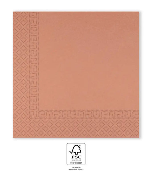 Rose Gold paper napkins 33x33cm