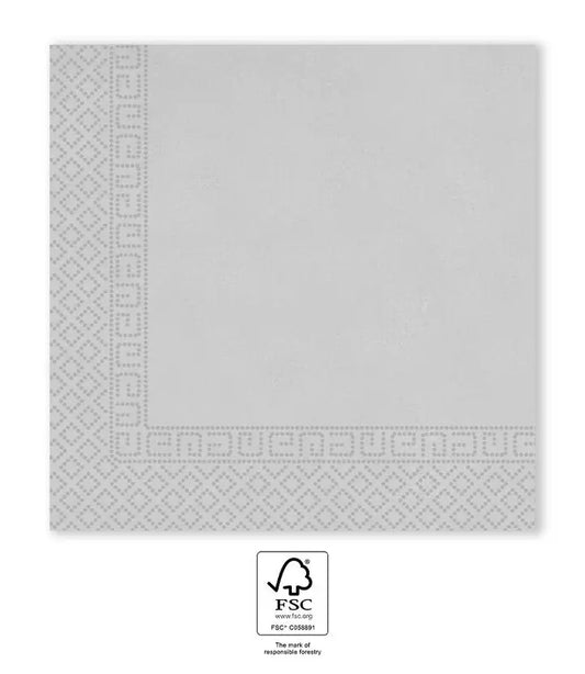Silver paper napkins 33x33cm