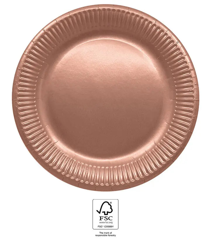 Rose Gold Paper Plates Large 23cm