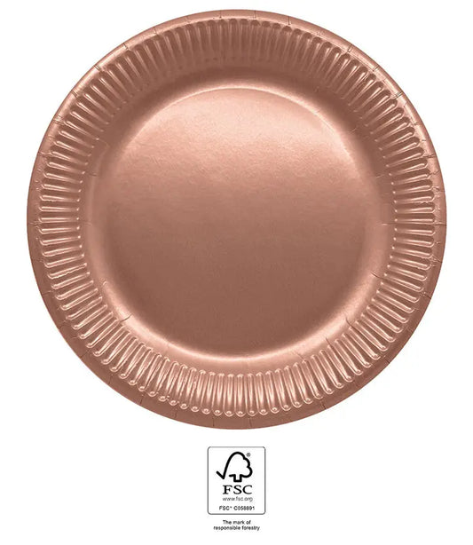Rose Gold Paper Plates Large 23cm