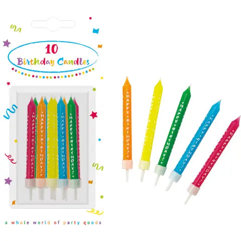 Printed Birthday Candles with Holders